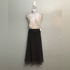 dressbarn Black and White Polka Dot Sleeveless Dress